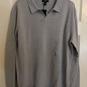 Alfani Men's Light Gray Polo Shirt